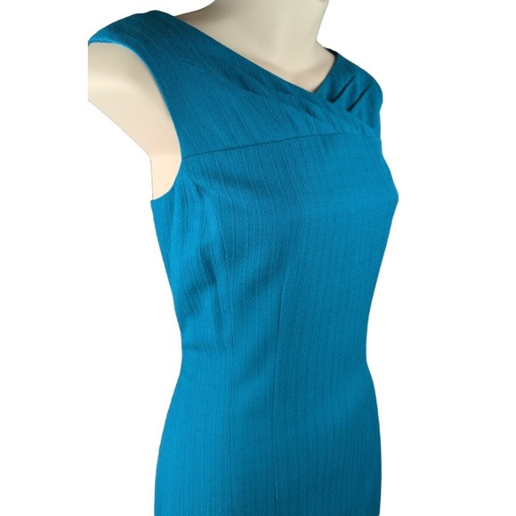 Classiques Entier Aqua Blue Sheath Dress Turquoise Sleeveless Lined S 6 - Picture 2 of 6
